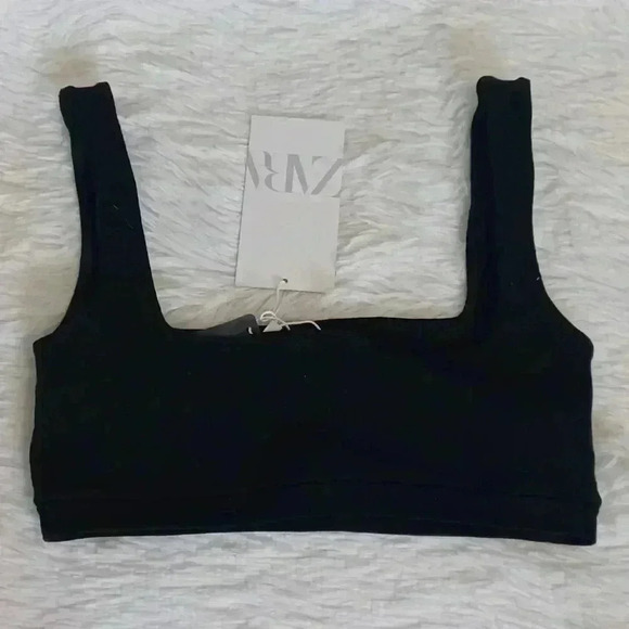 ZARA Stretch Polyamide Bodycon Crop Top - Picture 5 of 6